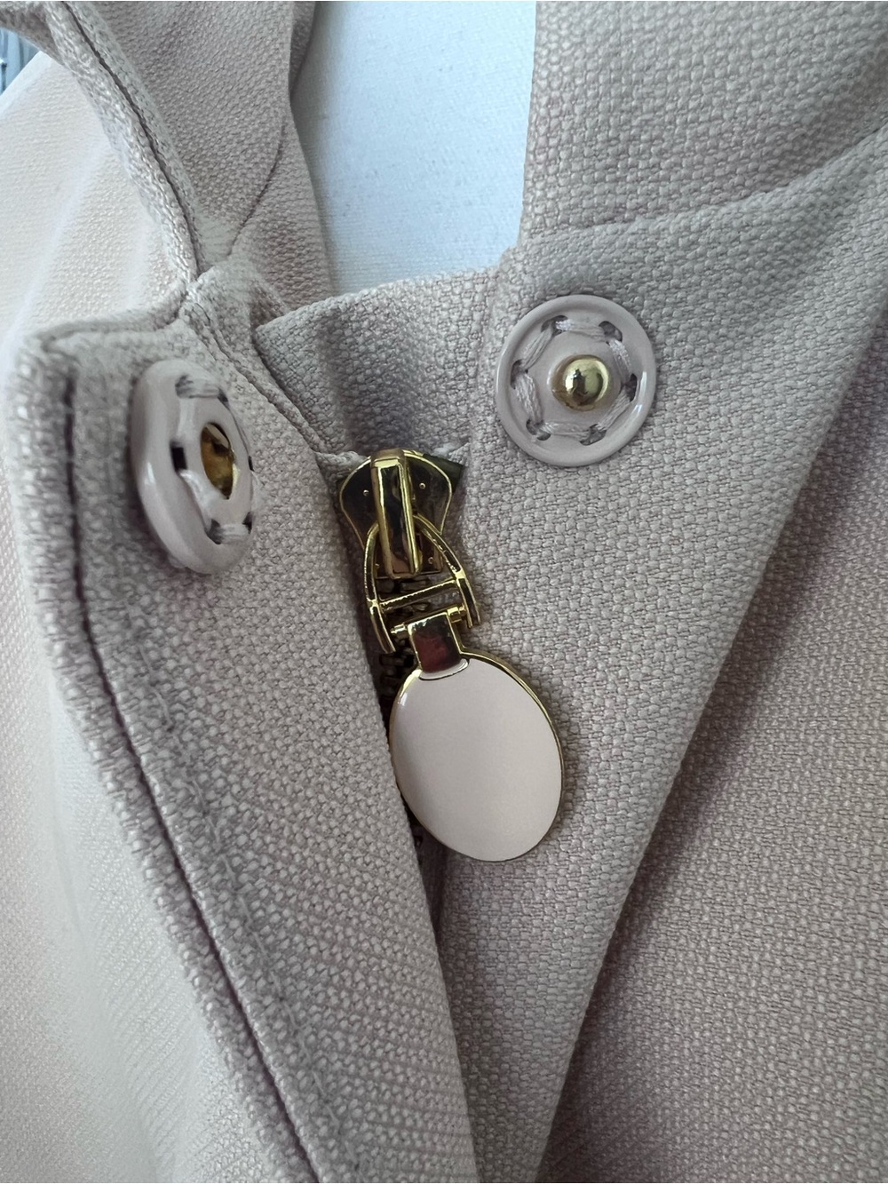 Tahari Blush Pink Longline Zip-Front Coat - Picture 8 of 13